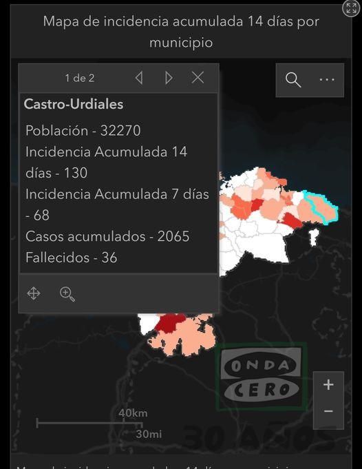 Castro Urdiales notifica un positivo por covid y un nuevo aumento de la incidencia a 7 días