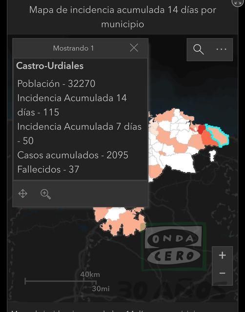 Castro registra cinco casos más de covid y un aumento de la incidencia