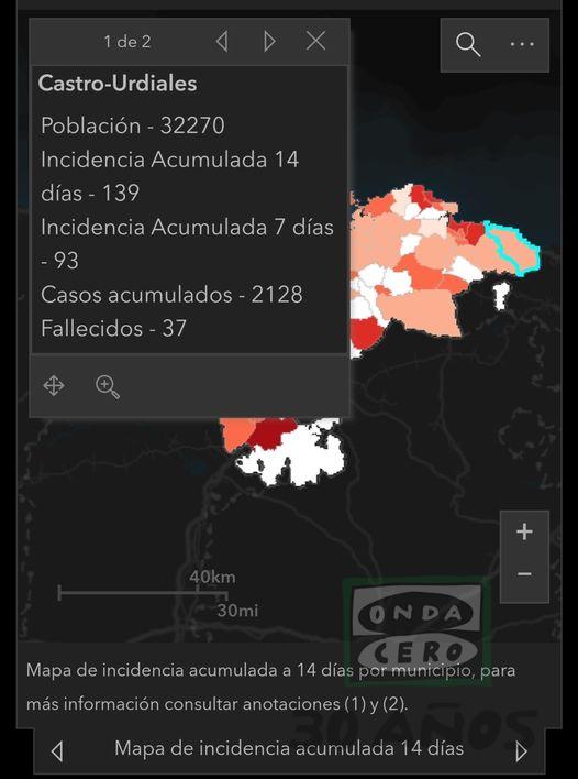 Castro Urdiales registra ocho nuevos positivos y subida de la incidencia a14 días