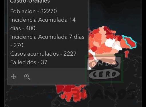 La incidencia acumulada por covid a 14 días alcanza los 400 casos en Castro Urdiales