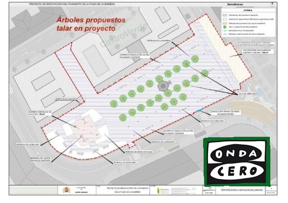 El proyecto de reforma de La Barrera prevé la tala de 23 plátanos, demolición del parque infantil, sustitución de parterres y farolas
