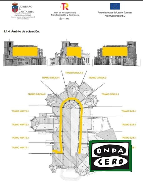 Licitadas las obras de consolidación estructural y restauración de muros de la nave central de Santa María de Castro Urdiales