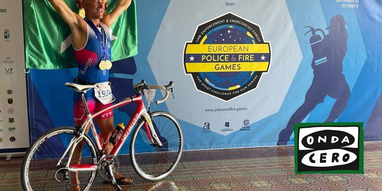 Alberto Romaña Salazar doble campeón de duatlón y triatlón en los Juegos europeos de Policías locales y bomberos