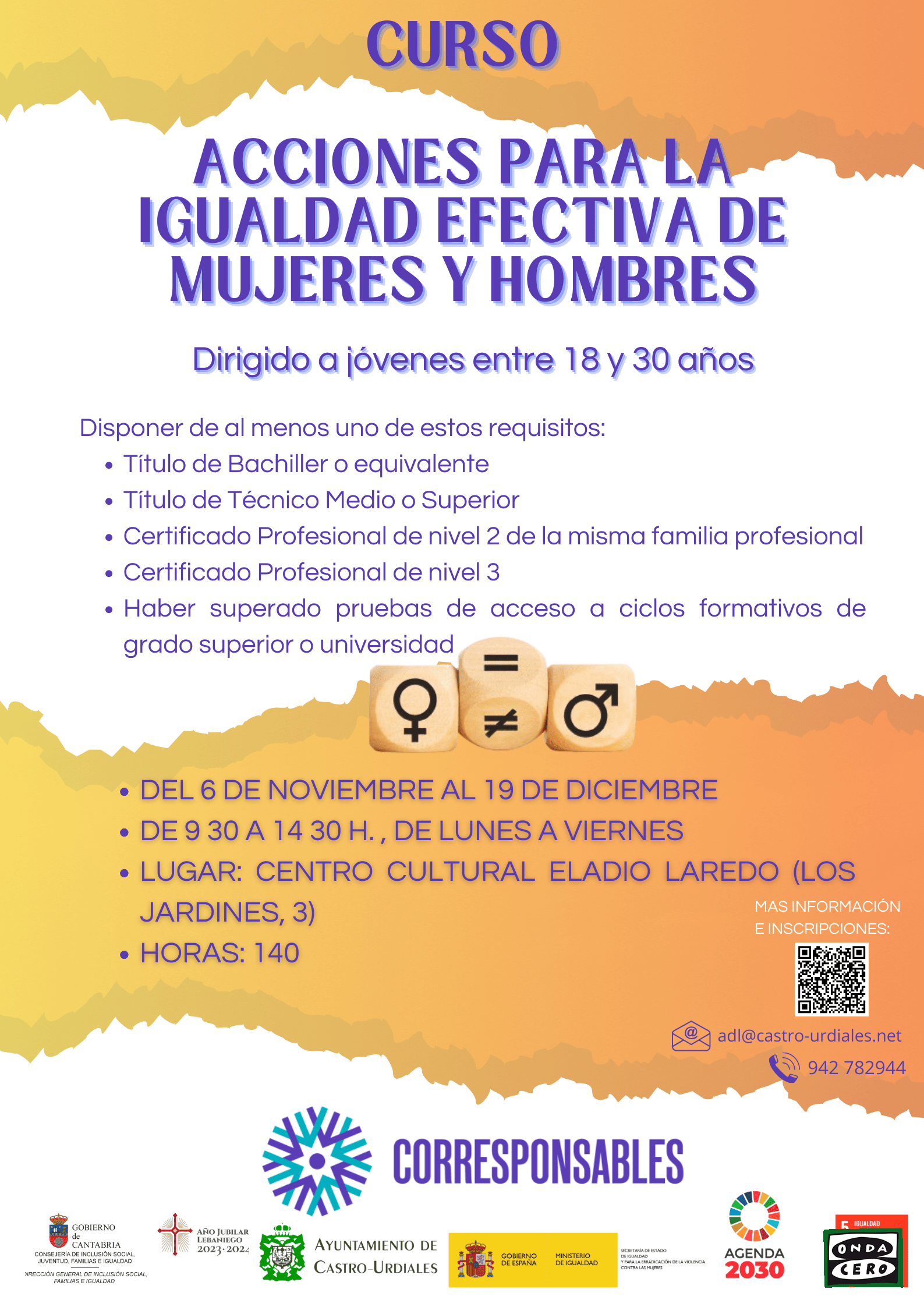 El Ayuntamiento de Castro pone en marcha el programa formativo ‘Acciones para la igualdad efectiva de mujeres y hombres’