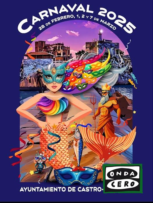 El cartel ‘Invitados acuáticos’ del artista leonés César Núñez, ganador del concurso para anunciar el Carnaval de Castro Urdiales