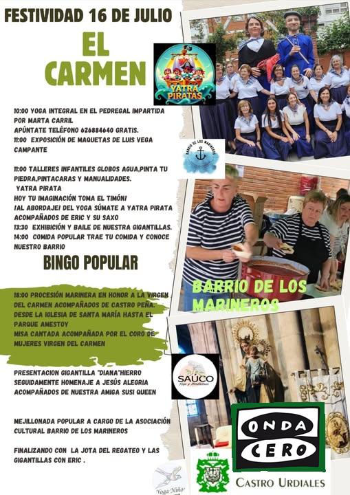 Castro Urdiales honrará este miércoles a la Virgen del Carmen con la tradicional procesión marinera y una mejillonada popular