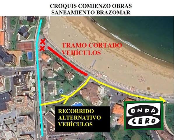 La próxima semana comienzan las obras de mejora de la red de saneamiento de Brazomar que afectarán al tráfico rodado en la Avenida de la playa