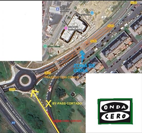A partir del lunes 29 de septiembre el tráfico en los accesos a la A-8 de Brazomar por las obras de sustitución de tuberías de saneamiento