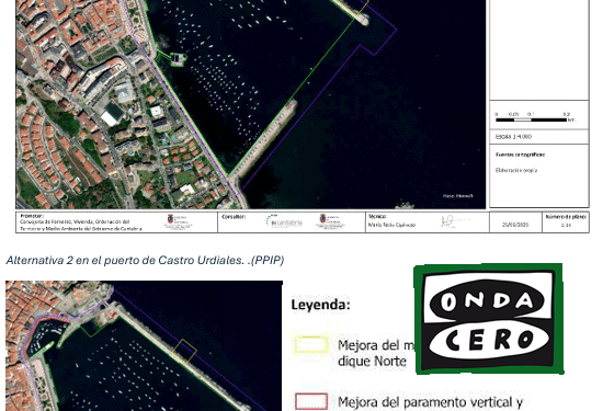 Alternativas para la mejora integral del puerto de Castro recogidas en el avance del Plan de puertos regional 2025-2032