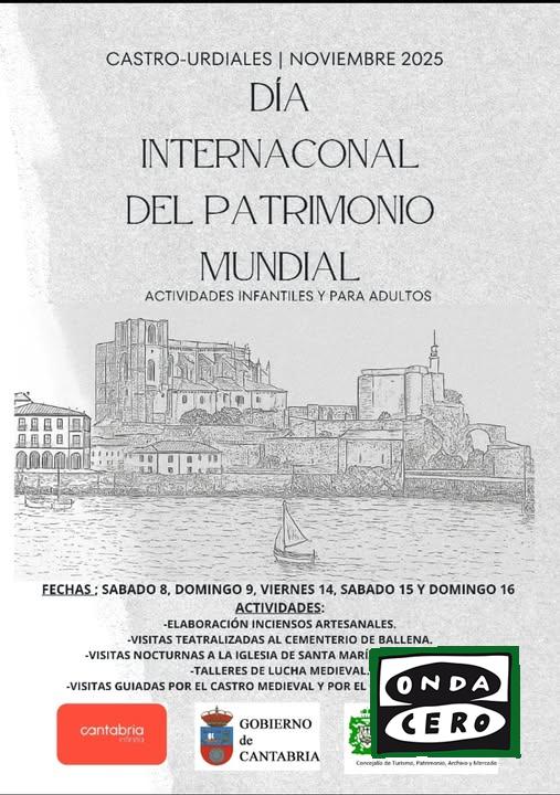 Castro Urdiales se suma a la celebración del Día internacional del patrimonio con talleres y visitas los días 8, 9, 14, 15 y 16 de noviembre