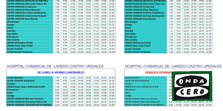 A partir del próximo miércoles, 11 de febrero, la conexión entre Castro Urdiales y Laredo, con parada en el Hospital, pasará de cinco a ocho expediciones diarias en días laborables