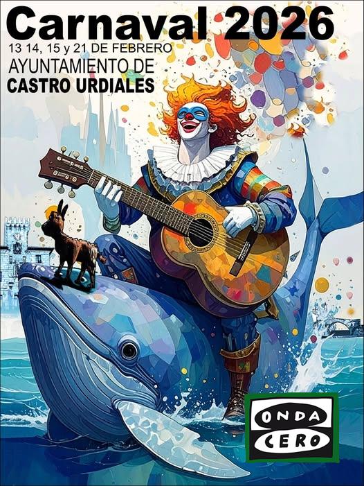 ‘Ballenero en Carnaval’, obra de Iñaki Fernández Iturmendi, ganador del concurso de carteles de Carnaval de Castro Urdiales