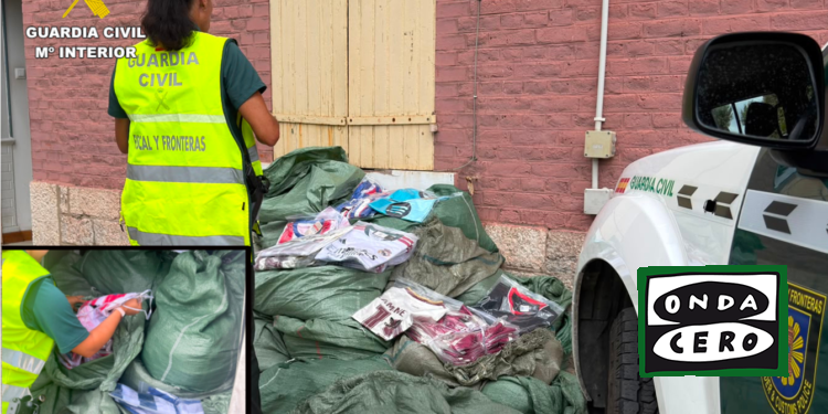 La Guardia Civil interviene en los mercadillos de Oriñón, Cartes y Santoña, más de 2.300 prendas falsificadas, de las que casi 1.000 eran camisetas de equipos y selecciones de fútbol